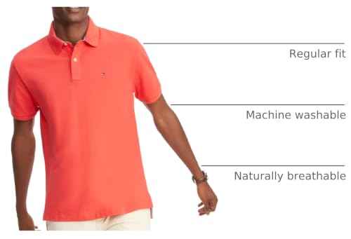 Image of Tommy Hilfiger Mens Short Sleeve Cotton Pique Polo Shirt in Regular Fit