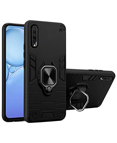 Image of Pikkme D5 Tough Armor Bumper Back Cover Case for Mi A3 |Ring Holder & Kickstand in-Built (Black)