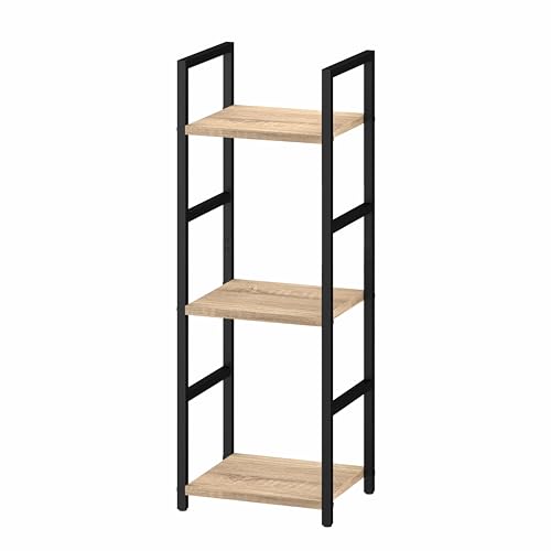 WARABI KK オープンシェルフ ラック 3段 おしゃれ 収納 木製 棚 シンプル 本棚 オープンラック フリーラック 間仕切り 調節可能 組立簡単 オーク