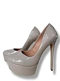  Frankie Hsu Stiletto-Plateau-Pumps, hohe Absätze, Beige / Nude, Büro-Damenstil, große Größe, Größe 38-59, Schuhe für Damen und Herren, Beige, 43 EU