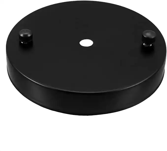 100mm x 20mm Lamp Holder Ceiling Canopy Kit – Metal Ceiling Plate Chassis Base for Pendant Light Accessories, Small Size (Black)-image-4