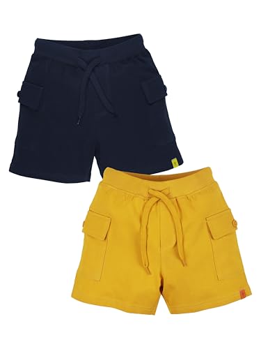 Image of KiddoPanti Boys 100% Cotton Knitted Above Knee Length Basic Cargo Shorts