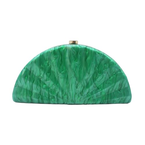 Image of Acrylic Fan Shell Clutch Purse Elegant Marbled Unique Handbag with Detachable Chain for Party Cocktail Wedding