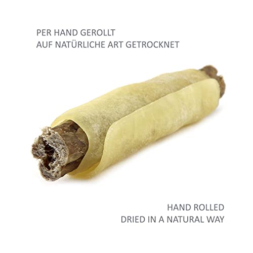 DOGBOSS 100% Natur gefüllte Kaurollen in verschiedenen Größen und Geschmack (10er Probierset 13 cm)