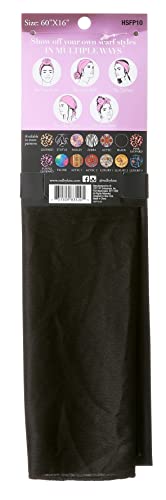 Kiss Red Satin Wrap Scarf Black Size 60Inch X 16Inch (Pack of 2)2