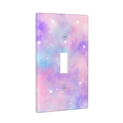 Purple Sparkle Light Switch Cover Wall Plate, Bling Star Single Toggle Light Switch Covers, 1 Gang Switch Plate Covers Wall Plates Decorative For Kitchen Bedroom Living Room 4.5" X 2.76" #TOP5