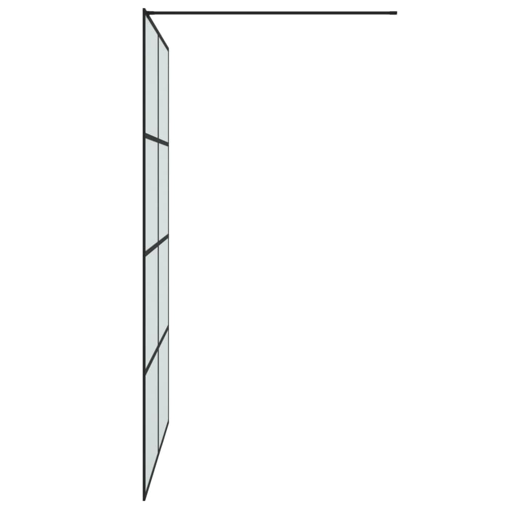 Parete Doccia Walk in Nera 140x195 cm Vetro Smerigliato ESG -152134