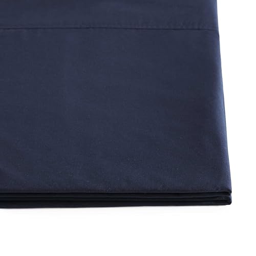 Image of Tommy Hilfiger - Queen Size Sheet Set, Cool & Crisp Cotton Percale Bedding with Matching Pillowcases, Lightweight & Breathable Bed Sheets, Deep Pocket, College Dorm Room Essentials (Solid Navy)