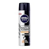 NIVEA MEN Desodorante Antimanchas, Black & White Invisible Ultimate (150 ml) Fórmula anti manchas, anti olor, anti sudor, anti irritación y anti residuos 48horas Protección Antitranspirante Spray