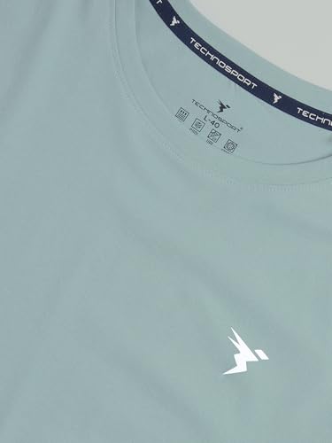 Image of TECHNOSPORT Men's Slim Fit Full Sleeve Crew Neck T-Shirt, COTFLEX Quick Dry Moisture Wicking Stretchable Sports Gym and Casual Wear