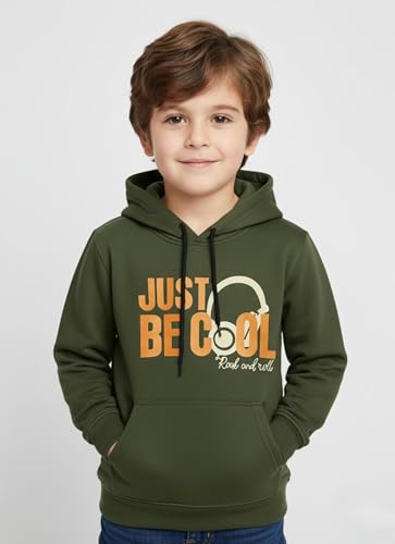 Image of Mack Jonney Boys' inchAwesome inch Printed Fleece Hoodie - Warm Winter Sweatshirt with Kangaroo Pocket -M5452