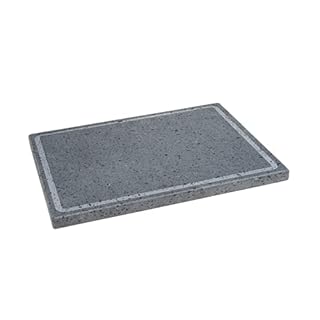 Etna Stone & Design Pierre de lave de l’Etna pour four et barbecue, pour cuisson de la viande, du poisson, des légumes et de pizza, 40 x 30 x 2 cm Médium gris