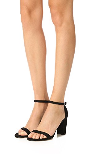 Stuart Weitzman Women's Nearlynu Heeled Sandal, Black Patent, 9 Medium Us #TOP1