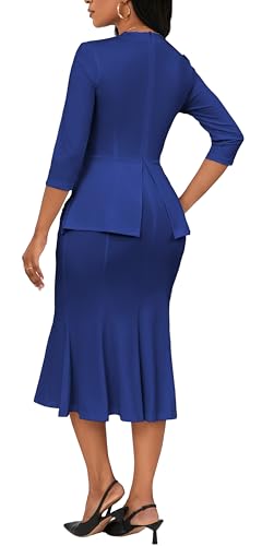 Image of Elegant Church Dress for Women Midi Dresses Work Wear Vintage Pencil Dress for Business Casual Outfits