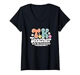 Photo Gallery donna tk teacher transitional kindergarten groovy back to school maglietta con collo a v Photo Gallery donna tk teacher transitional kindergarten groovy back to school maglietta con collo a v
