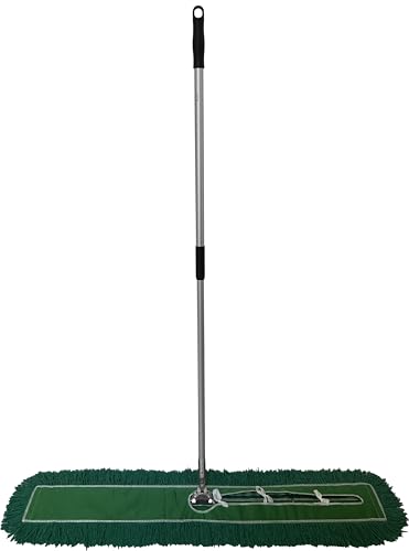 Ultimate Dust Mop Kit: Industrial-Grade Performance, Heavy-Duty Frame, Telescopic Handle - Green 48 Inch