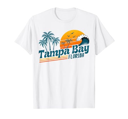 Vintage Tampa Bay Florida Beach Summer Vacation Spring Break T-Shirt, Men, White, Medium