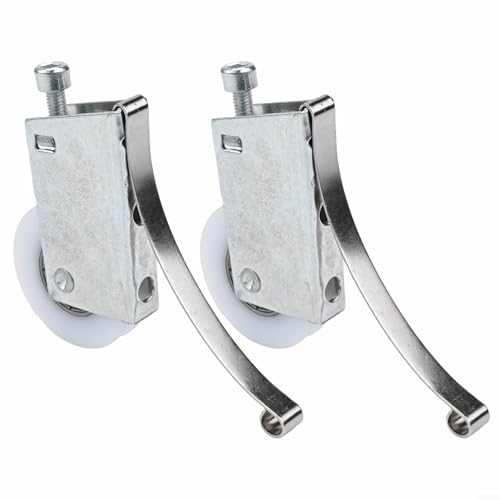 Honseadek 2 poleas de puerta corredera de doble rueda para armario de armario, rodillos silenciosos de acero inoxidable con rodamientos de bolas para puerta corredera suave y silenciosa (ranuras