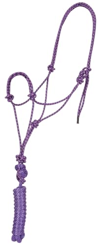 Mustang Rope Halter with Lead Purple/Black/Pink