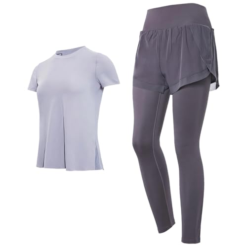 Ensemble pilates noir femme 2 pièces en polyester élasthanne taille XXL