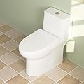 DV-1F52677 DeerValley Ursa Modern Toilet Elongated One-Piece Toilet with High Efficient Flush and Fully Glazed Design(Seat Included) (12"Rough In with White Button)
