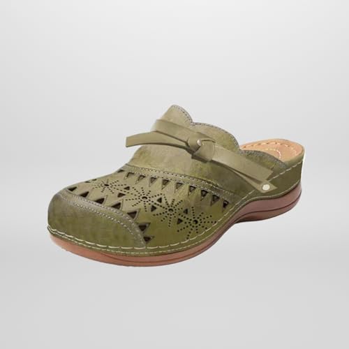 Mules for Women Clogs with Arch Support Slip on Shoes Vintage Closed Toe Comfortable Comfort Flat Snadals Hollow Casual Summer Wedge Sandals Flower Cross-Border Beach Sports Cute Slippers3