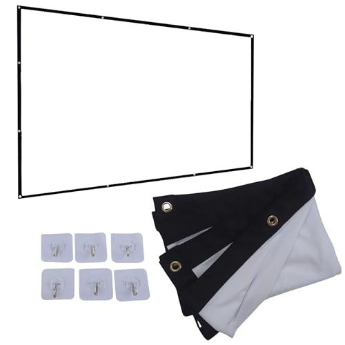 Genérico Tela de Projeção Portátil 84 Polegadas 1,86x1,05cm Tela de Filmes 16:9 Lavável Dobrável Tela Anti Rugas para Casa, Camping, Festa e Projetos