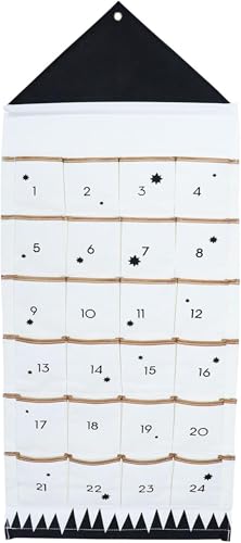 50X120Cm, Calendário do Advento Suspenso com 24 Bolsos, de Bolso Reutilizável 2026 Calendário do Advento de Natal para Preencher-se (black)