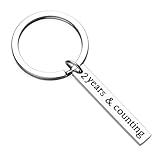 2 Year Anniversary Keychain Gifts for Him 2nd Wedding Anniversary Keychain for Boyfriend Husband...