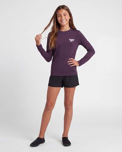 Image of Reebok 3 Pack: Girls' Long Sleeve Rashguard Swim Shirt, UPF Sun Protection Rasghguard Swimsuit for Kids Teens Tweens