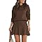 Tankaneo Womens Skirt 2 Piece Sweater Set Long Sleeve Crewneck Sweaters Pleated Mini Skirt Knit Lounge Sets