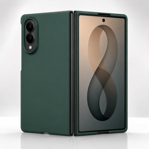 Image of amazon basics Slim Matte Hard PC Back Cover Case for Samsung Galaxy Z Fold 8 with Integrated Hinge Protection and Smooth Anti-Fingerprint Finish (Midnight Green)