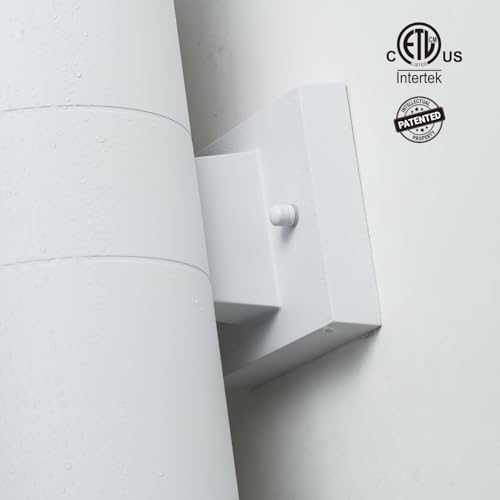 Image of mirrea 18 inch Modern Outdoor Porch Light in 2 Lights, Matte White, 2 Pack