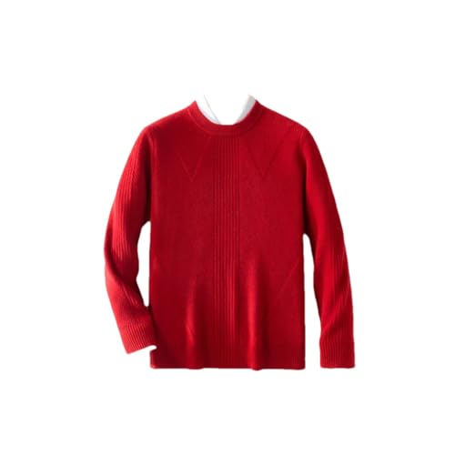 Men's Crewneck Winter Sweater Textured Wool Warm Pullover Simple Business Classic Jumper