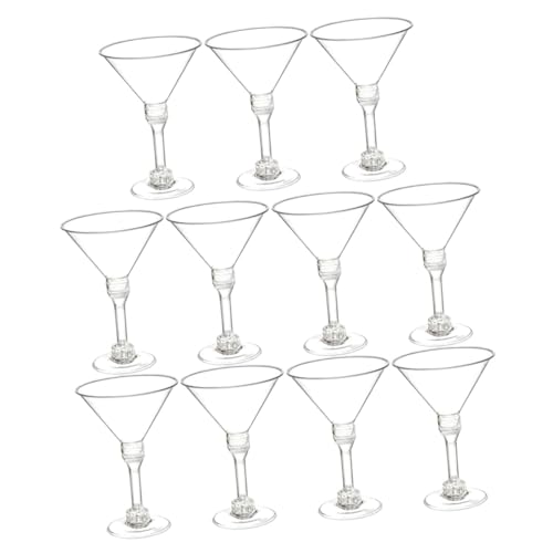 WEKADRIN 12個 透明カクテルグラス 軽量使い捨てワイングラス デザートやアイスクリーム対応 パーティーやフェスティバル向け多目的カップ