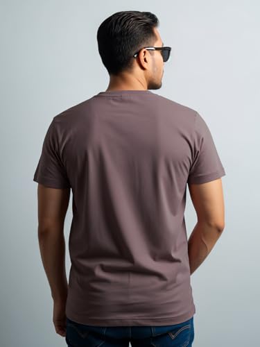 Image of ADRO Men's Cotton Solid Regular Fit T-Shirt