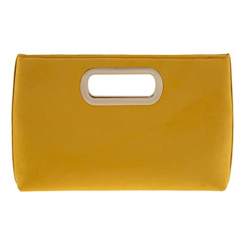 Image of Top Handle Faux Suede Clutch