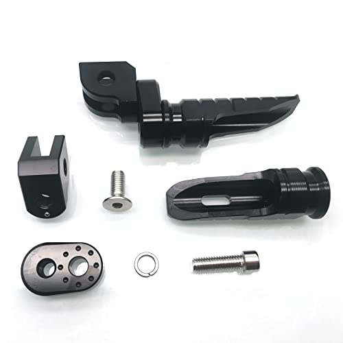 Image of MZS Motorcycle Foot Pegs, CNC Double Adjustable Front Rider Footpegs Footrest Rest Pedal Black Compatible with FZ07 FZ09 FZ10 FZ1 FZ6 FZ6R FZ8 MT03 MT07 MT09 MT10 YZF R3 SCR950 Tracer XSR700 XSR900