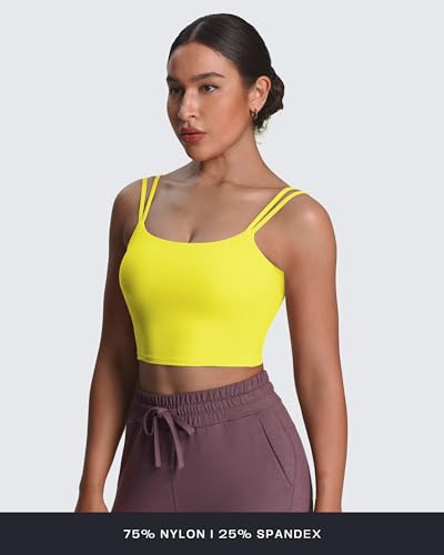 Image of Aoxjox Women's Workout Sports Bras Fitness Padded Backless Yoga Crop Tank Top Twist Back Cami