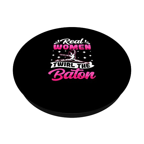 Twirler Majorettes Real Woman Twirl the Baton Twirling PopSockets Swappable PopGrip, Black - Image 2