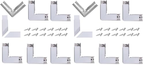 Image of Muzata 6Pairs Corner Connector Kit L Shape Connectors for LED Channel fit Muzata U1SW U Shape Aluminum LED Diffuser Channel LCC1 WW (Pack of 2)