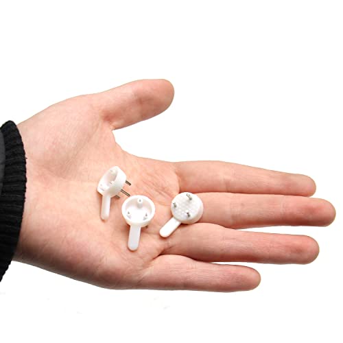 Image of Aicosineg Hardwall Hanger Mount Non-Mark Hook Photo Picture Frame Hanger for Fasteners Wooden Doors Concrete Hooks Wall Wallpaper Walls Hardware White Tone 80pcs