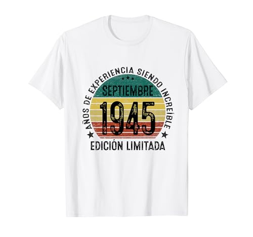 Nacido En 1945 79 Años Cumpleaños Hombre Septiembre 1945 Camiseta