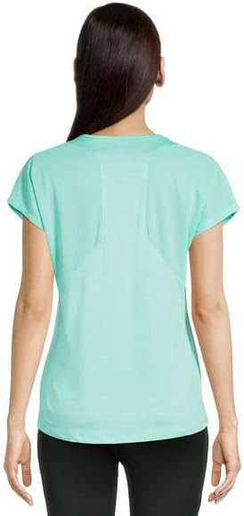 Avia Activewear Women's Relaxed Short Sleeve Performance T-Shirt (Teal Cream-S) - Image 3