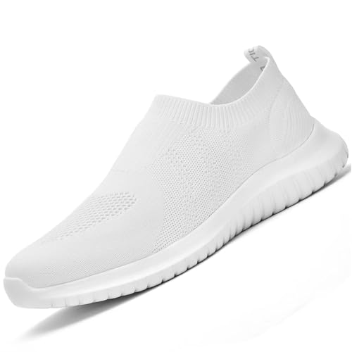 konhill Men's Athletic Walking Shoes - Lightweight Casual Knit Slip on Sneakers