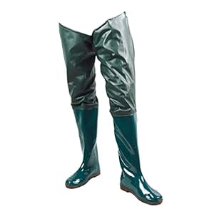 Vissen Hip Waders Antislip Waterdichte PVC Waadbroek met Gesp Laarzen Ademend Hip Laarzen Waden Broek met Laarzen Groen Maat 43 1paar