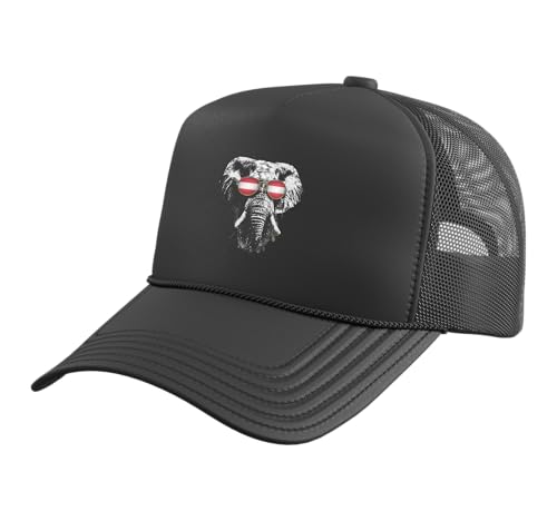 Austria Flag Austrian Pride Trucker Hat with Adjustable Mesh Back, Black