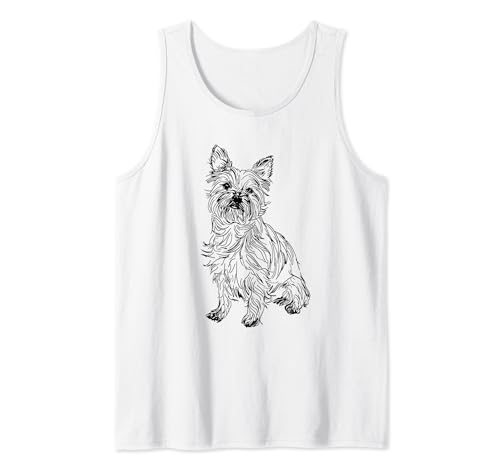 Cairn Terrier Dog Line Art Minimalist Mom Dad Tank Top