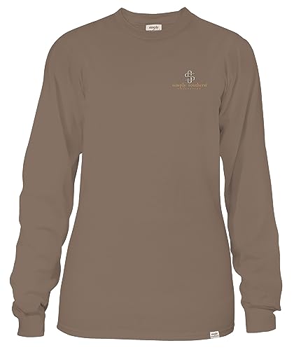 Simply Southern Youth | Pumpkins, Fall Leaves, and Football | Stylish Girl’s Army Brown Relaxed-Fit Long Sleeve T-Shirt2