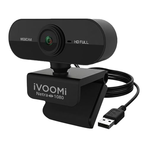 Image of iVOOMi Full HD 1080P 30 FPS Webcam for PC, Auto-Light Balance, 5P FHD Lense, 2.0MP CMOS Sensor, Meetings and Streaming, Auto-Exposure, Built-in Mic for Microsoft Teams, Google Meet, Zoom and More